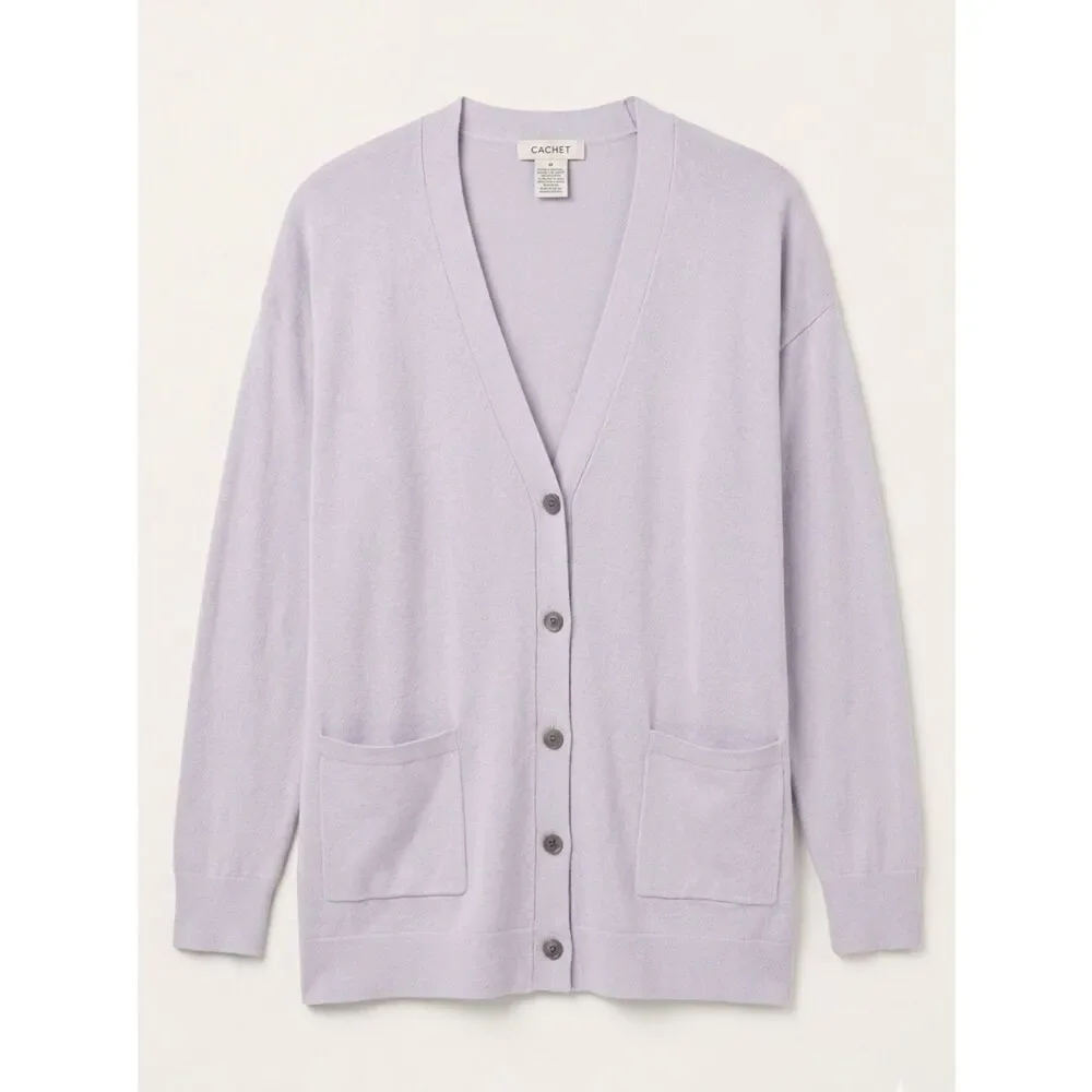 GAP Womens Lavender Slouchy Layering Button-Up Cardigan Sweater Size Extra Small